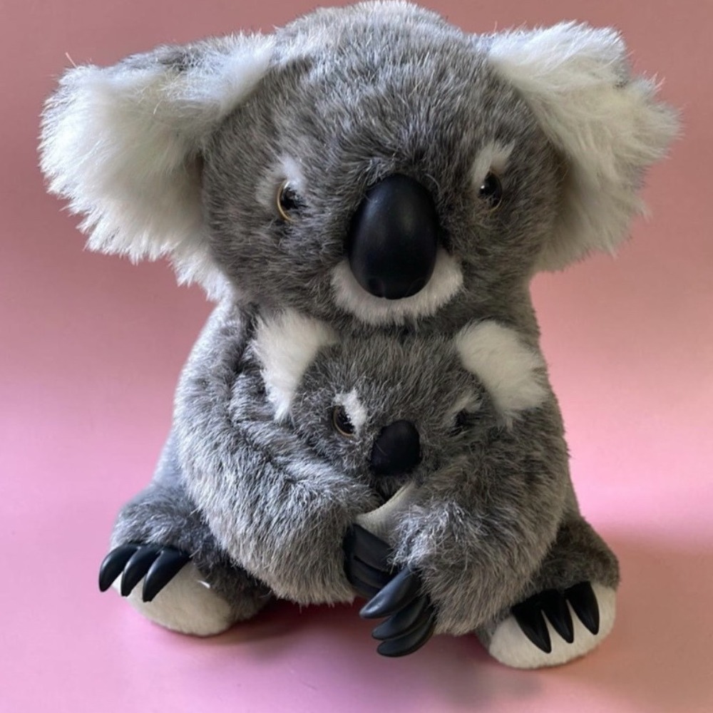 Sunwood Souvenir Australia Koala Mother and Joey Plush Stuffed Animal Grey 8"